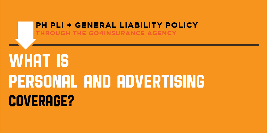 this is an orange image displaying the question what is personal and advertising coverage as it relates to athletic trainers.