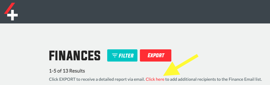 This is where you can add additional emails to the finance export
