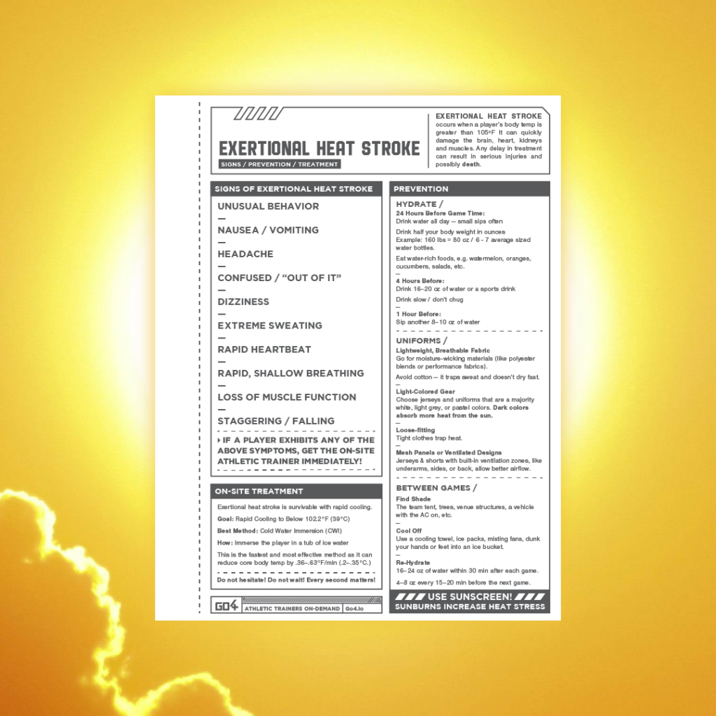 heat stroke warning signs for flag football