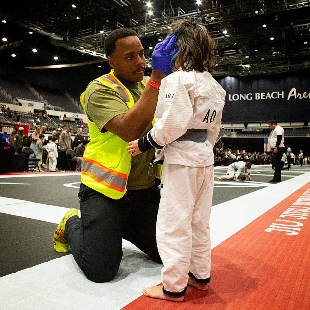 Some shots of athletic trainers in action at the Jiu Jitsu World League California XI.