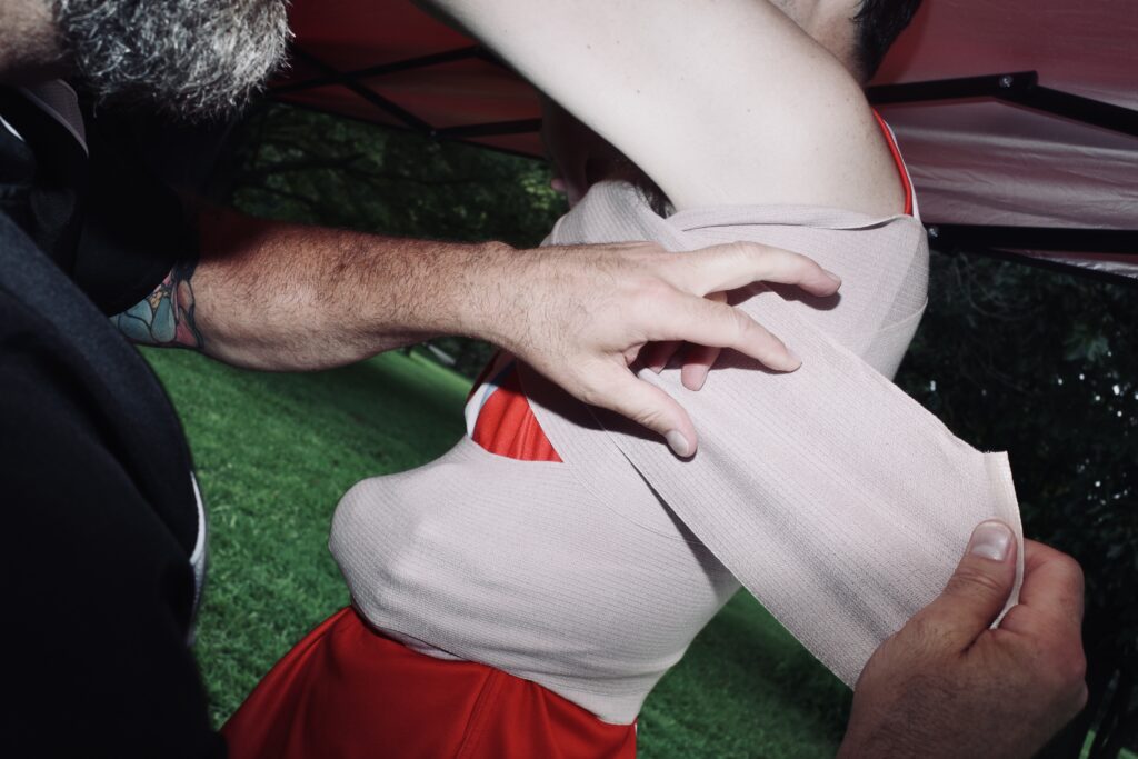 Athletic Trainer working